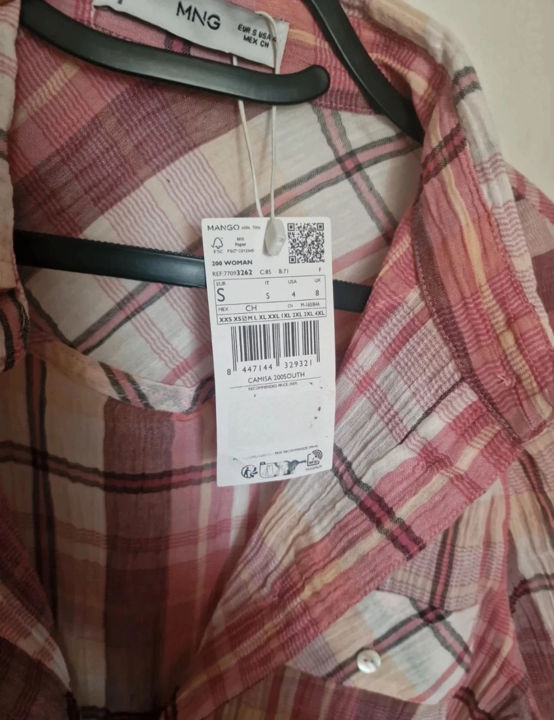Chemise Mango à carreaux rouge/beige T36 – neuve avec étiquette (modèle rare) – photo 17